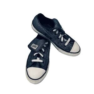 Converse All Star Mega Tongue Ox Shoes Sneakers Black Shimmer 632573F Jr. Size 2